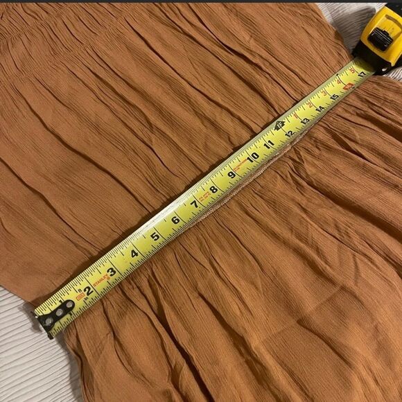 *$20 BUNDLED* Daniel Rainn Mustard Tan Maxi Dress With Embroidered Trim | Thanks - Picture 5 of 5